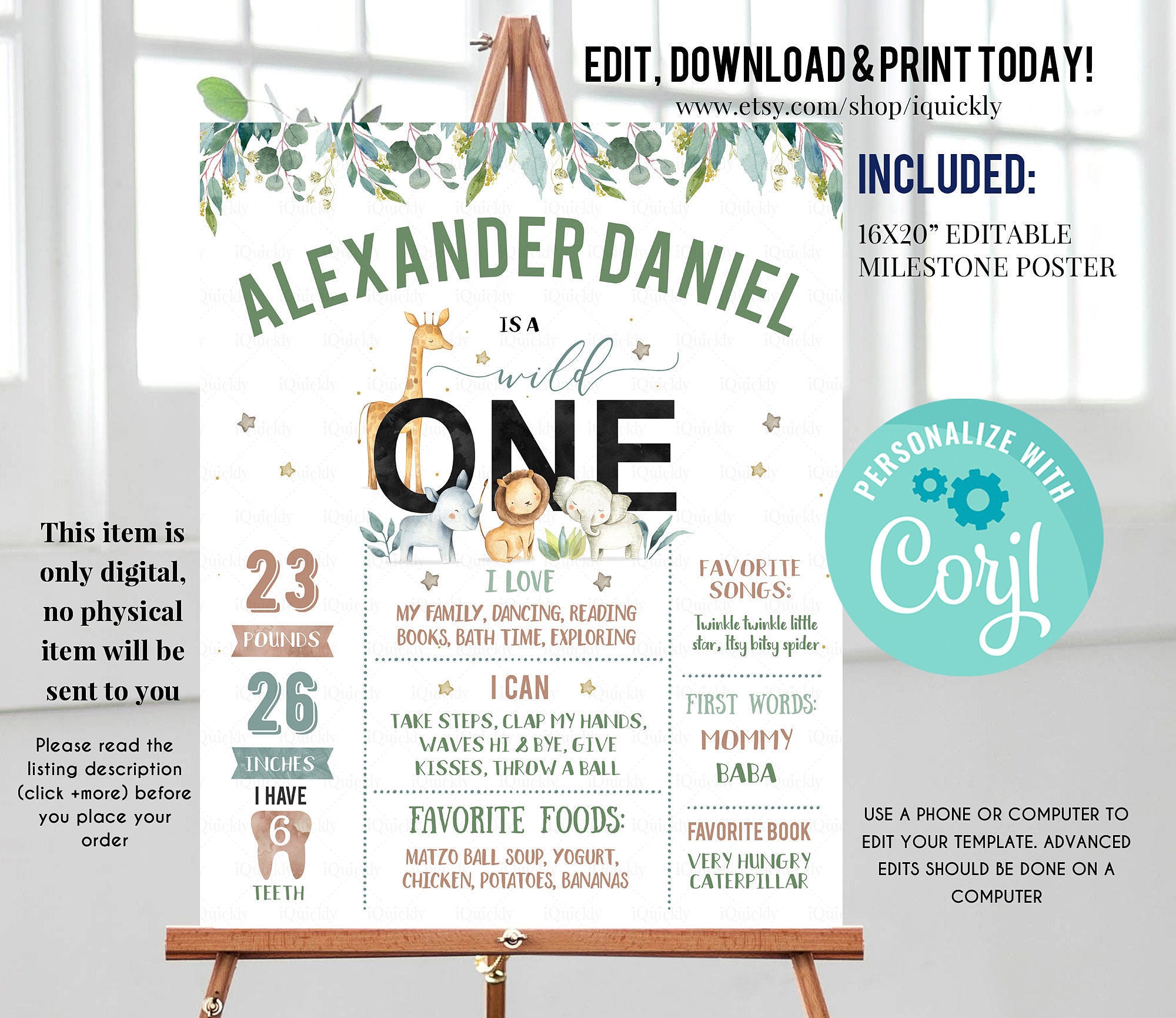Wild One Milestone Birthday Poster, EDITABLE Safari First Birthday Chalkboard Sign, Jungle 1st Birthday Poster Instant Download Template - Etsy wild-one-milestone-birthday-poster-editable-safari-first-birthday-chalkboard-sign-jungle-1st-birthday-poster-instant-download-template-etsy