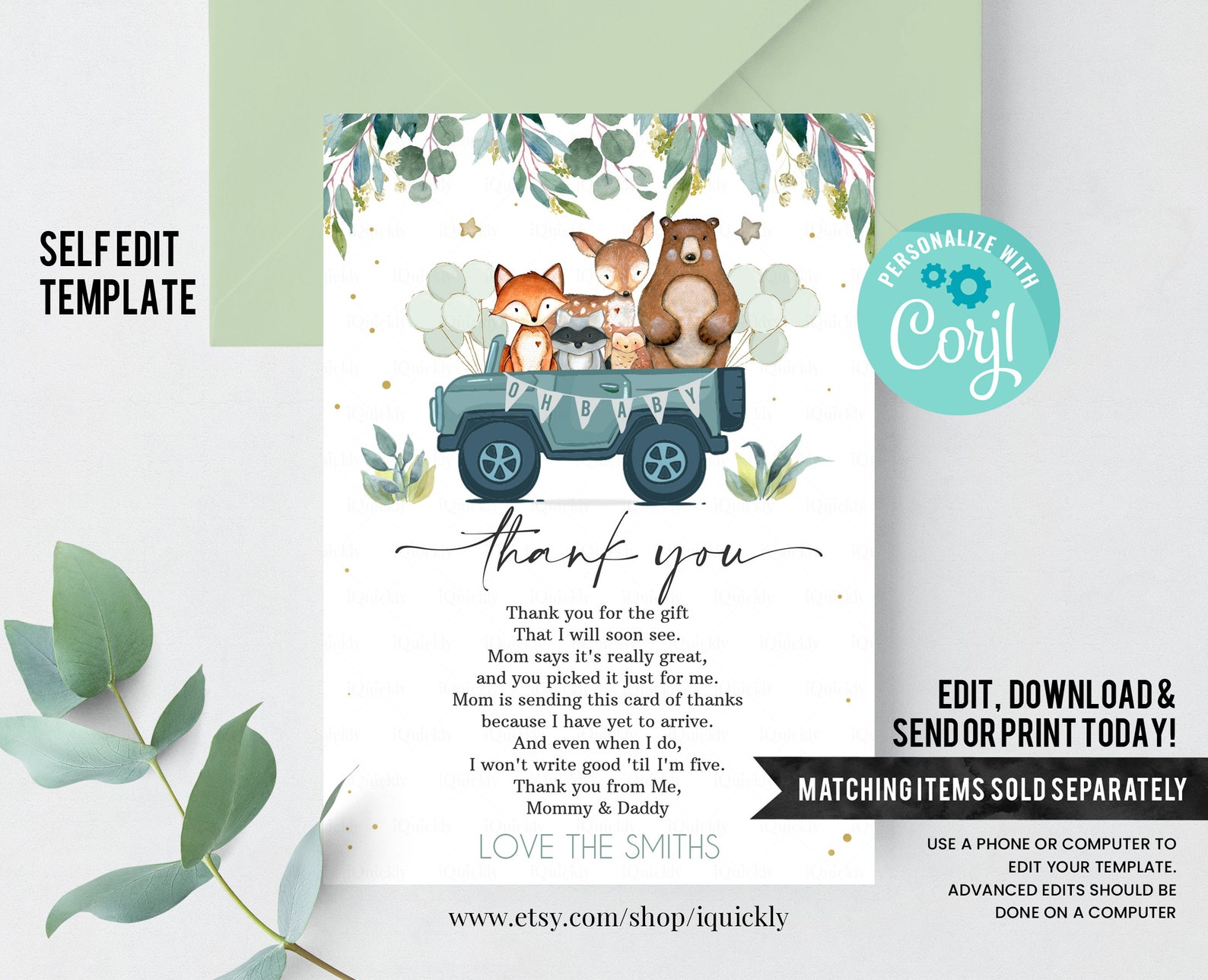 Drive by Baby Shower Cards and Gifts Sign Woodland Drive Etsy