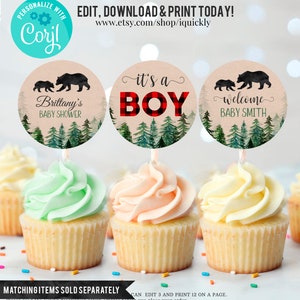 Lumberjack Baby Shower Invitation Bundle Editable, Buffalo Plaid Pack Diaper raffle, Book for Baby Set, Rustic Boy Package, Instant Download image 7