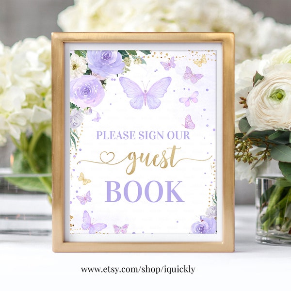 Butterfly Guest Book Etsy