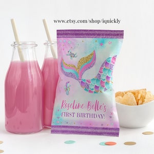 Editable Mermaid Electronic Birthday Invitation Mermaid Invite Under the Sea Birthday Party Printable template Digital Instant Download M1 image 9