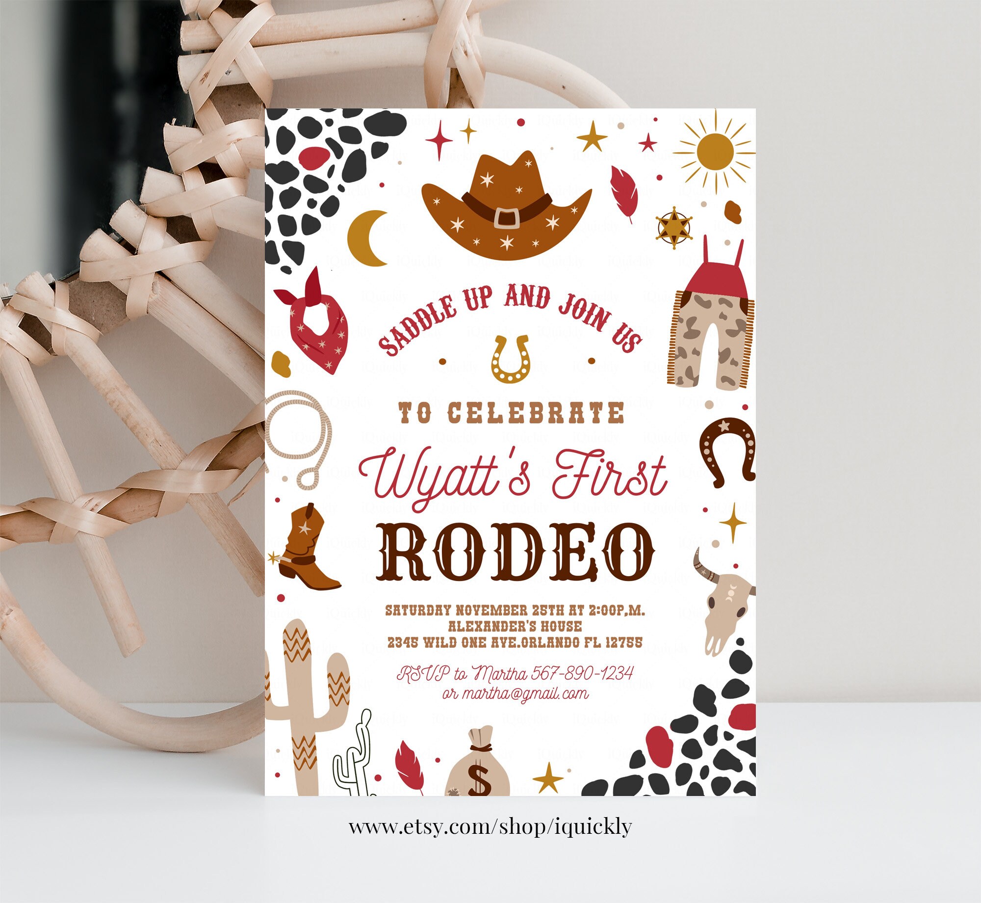 Editable My First Rodeo Party Decorations Cowboy Package Birthday Wild ...