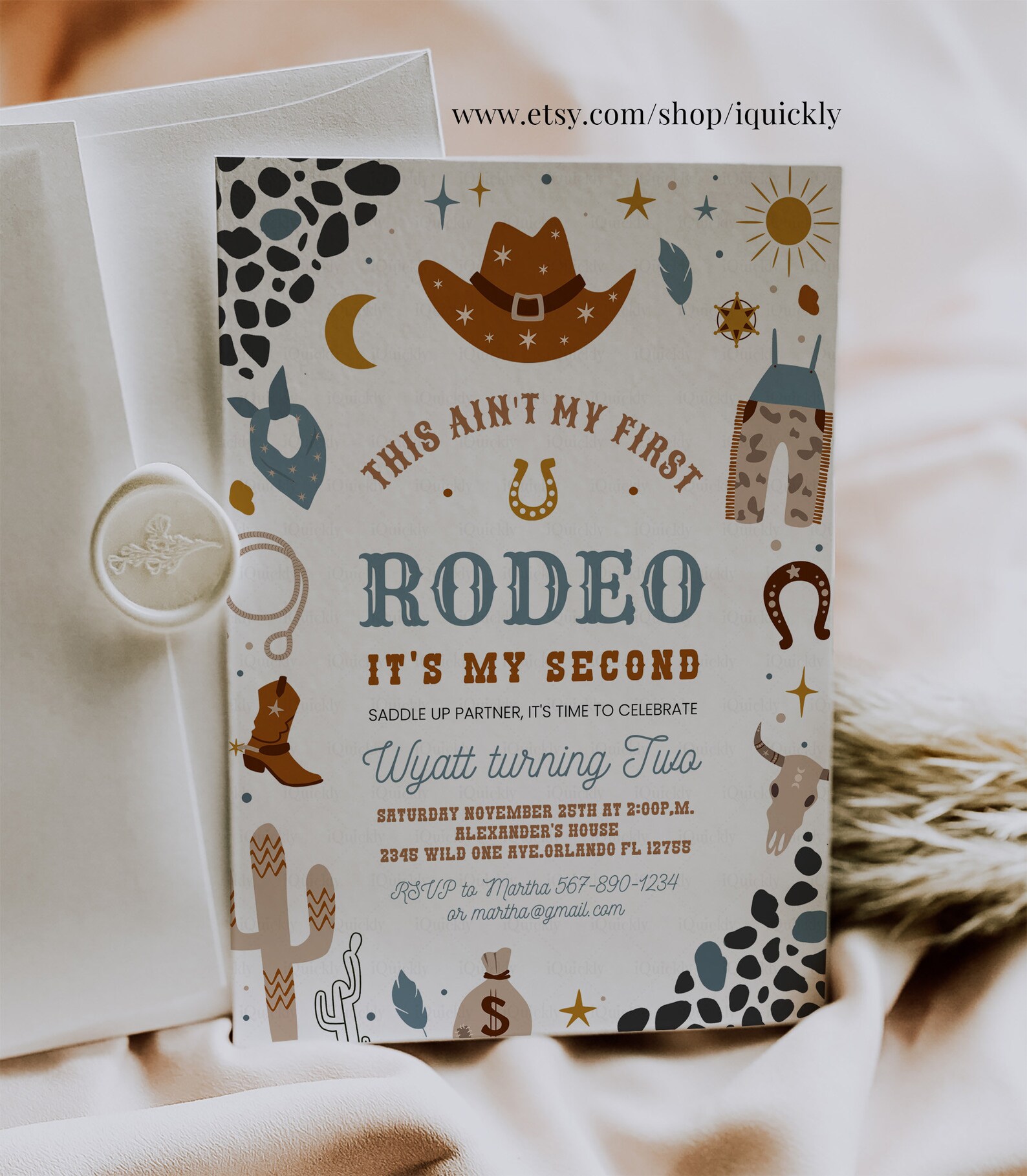 Second Rodeo Saying Editable My Second Rodeo Invitation Cowboy Birthday Invite Wild West ...
