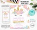 Unicorn Invitation Editable Unicorn Party, Unicorn Birthday Invitations, Magical Unicorn Invite, Girl gold Template Digital Instant Download 