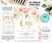EDITABLE Blush Pink Floral Baby's First Birthday Party Invitation, Printable 1st Birthday Invite Template, Boho Girl, One Instant download 