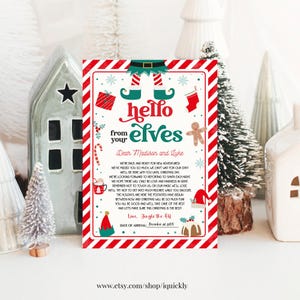 Carta de llegada de elfo editable, Carta de regreso de elfo, Carta de regreso de elfo, Carta de regreso de elfo de Navidad, Carta de bienvenida de elfo, Descarga digital