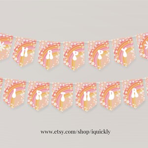 Editable Groovy Party Decorations Daisy Party Package Birthday ...