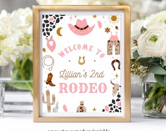 EDITABLE My Second Rodeo Birthday Party Signs Cowboy Welcome sign Decorations Western Yard sign Instant download Templates Printable R203