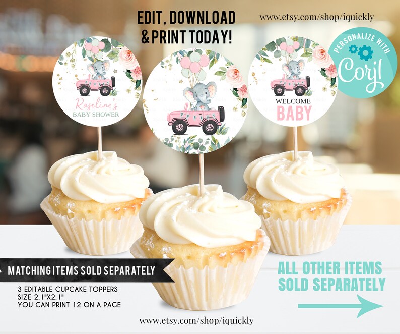 Editable Drive by Baby Shower Sign Elephant Drive Etsy