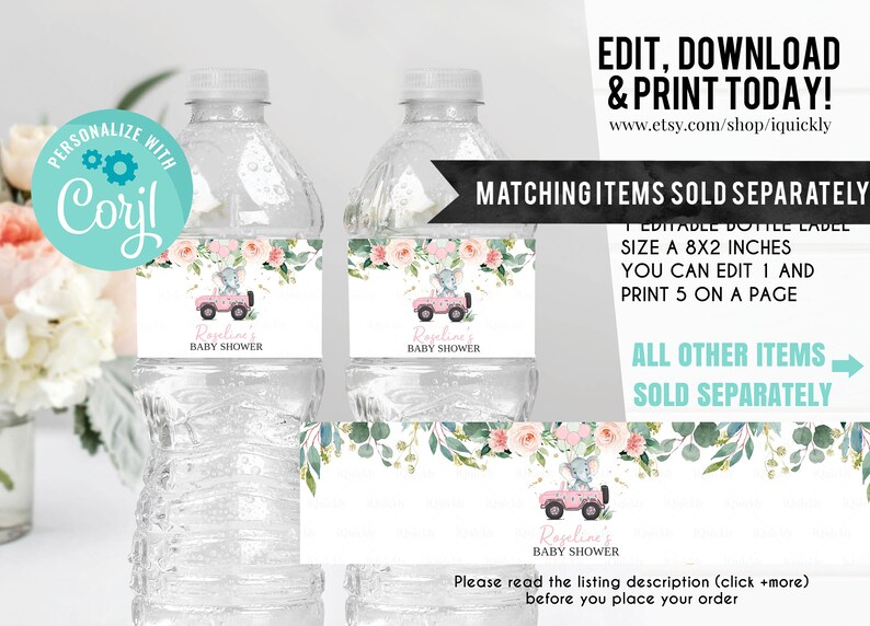 Editable Drive by Baby Shower Sign Elephant Drive Etsy