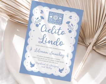 Cielito Lindo Baby Shower Invitation Editable Talavera Barro Invite Mexican Cinco de Mayo Template Printable Digital Invitation Download