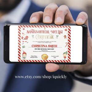 Editable Santa Claus Official Nice List Certificate Letter From Desk ...