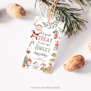 Editable Christmas Coworker Gift Tags A special treat for someone sweet Holiday Candy Chocolate Cookie Gift Label Printable Download