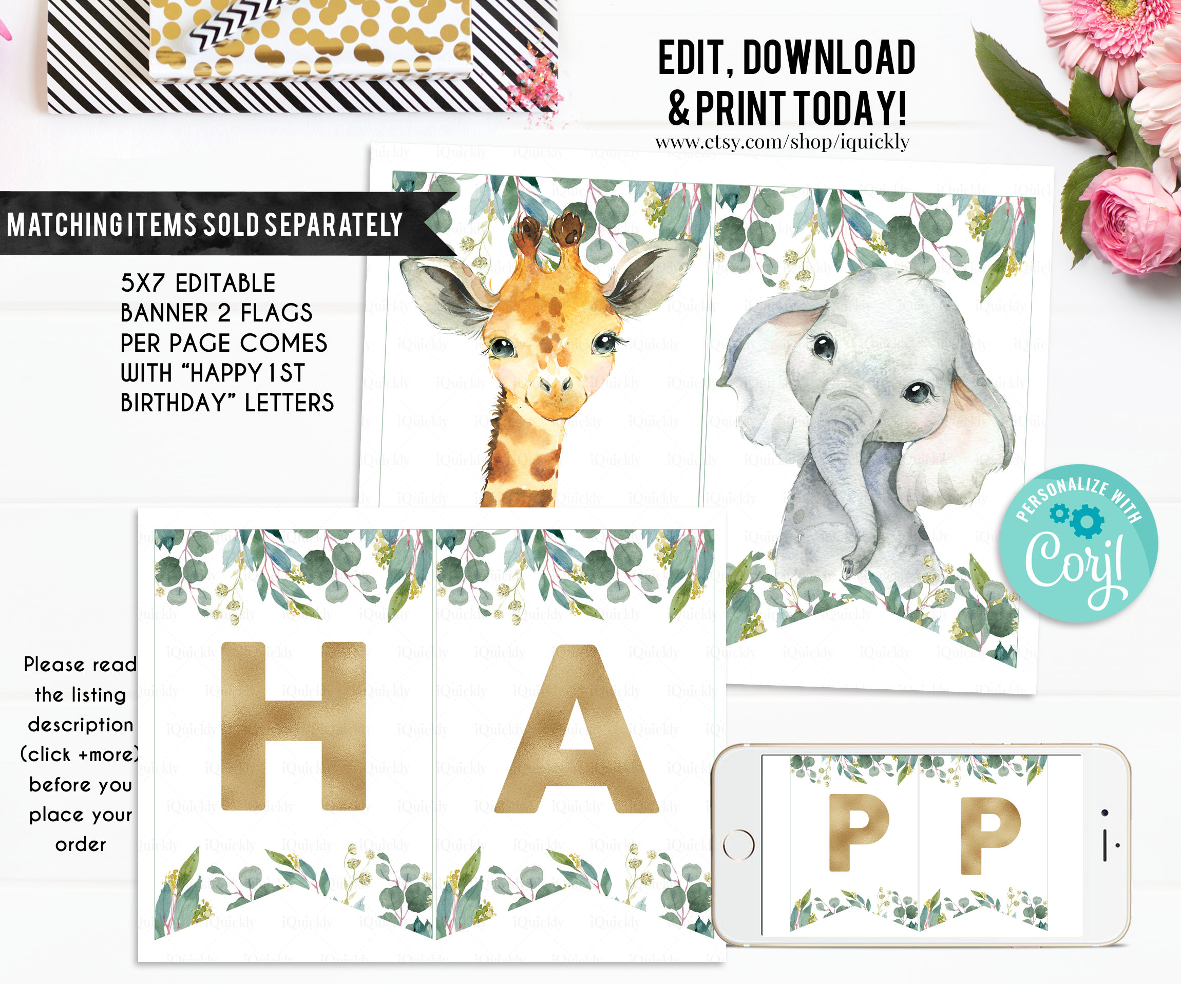 RED OCEAN – Biglietto 6° Compleanno Con Animali Safari – Formato A6 Con Busta – Per Bambini
