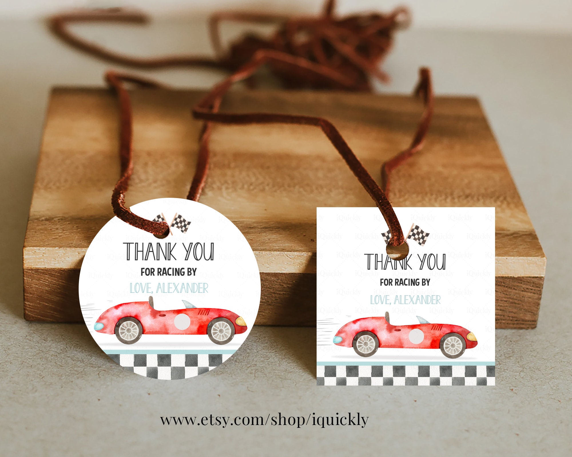 Fast Tag Card Frame Editable TWO Fast Birthday Favor Tags Race Car 2nd Birthday Thank You ...