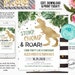 EDITABLE Dinosaur Birthday Invitation, Gold Dinosaur Invites, Dino T-Rex Birthday invitations Digital Printable Template Instant download