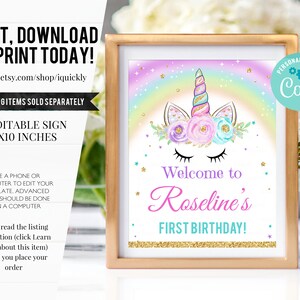 EDITABLE Unicorn Time Capsule Matching Note Cards, First Birthday ...