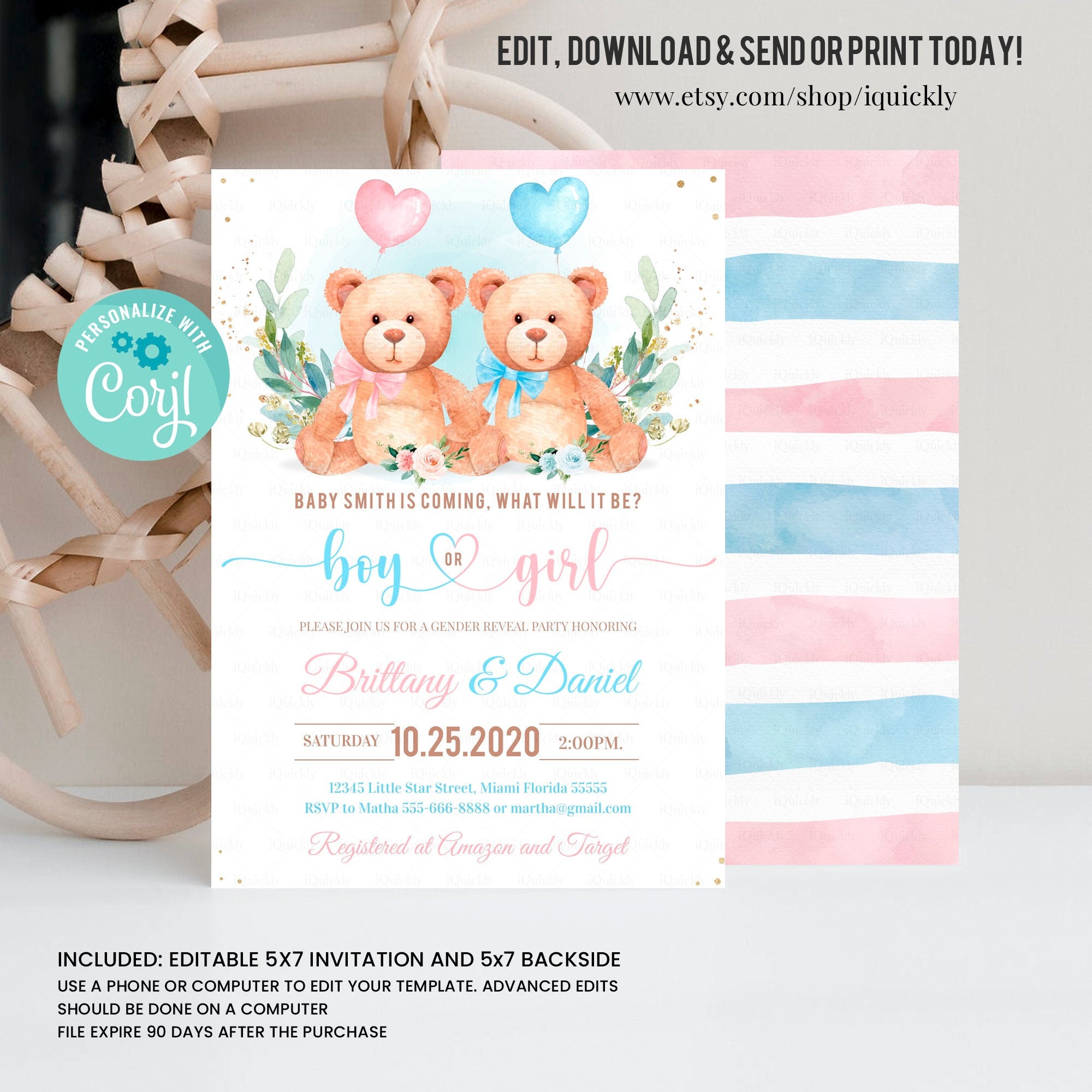 Editable Teddy Bear Baby Shower Invitation Bear Gender Reveal Etsy Canada editable-teddy-bear-baby-shower-invitation-we-can-bearly-wait-bear