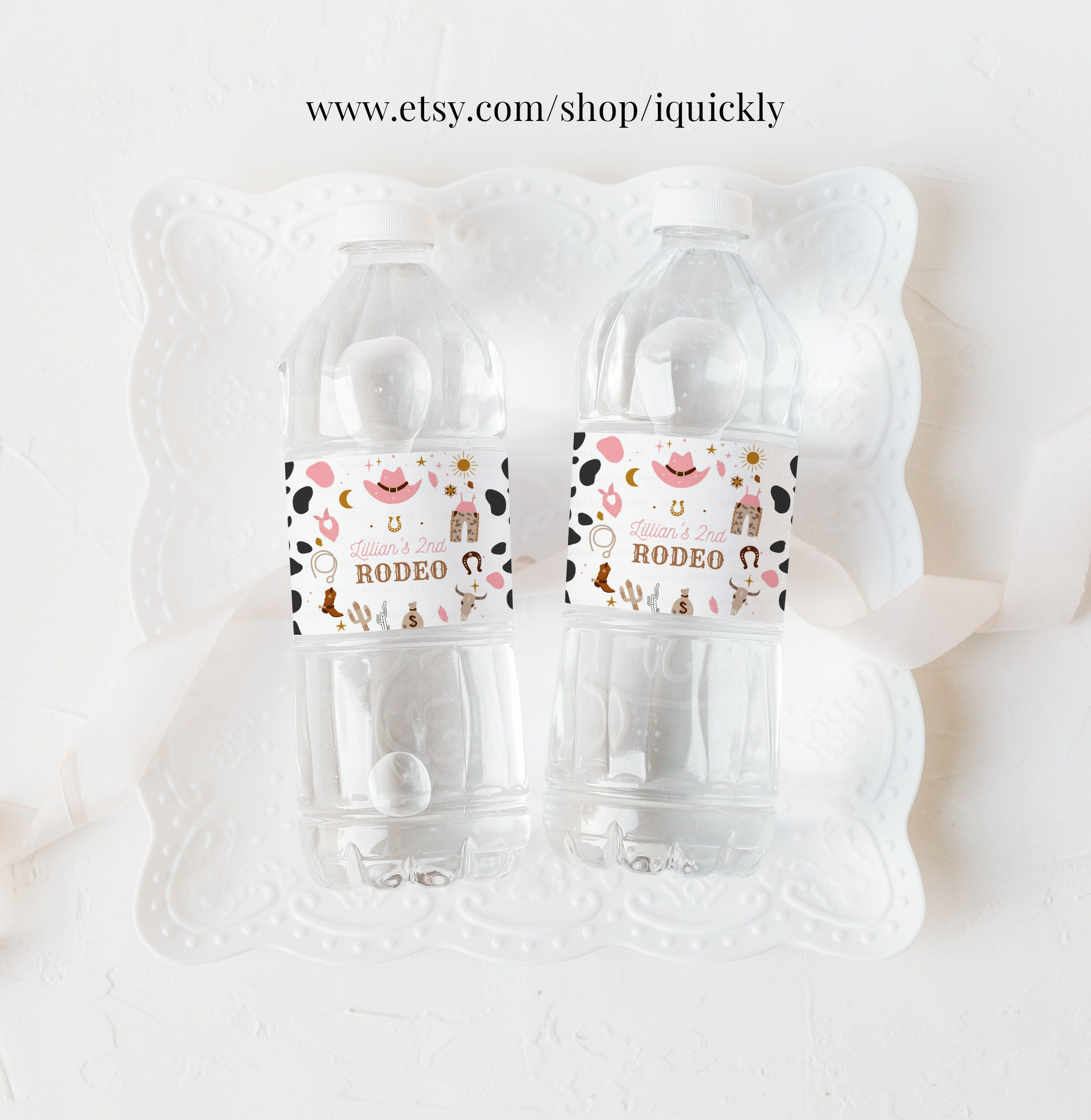 My Second Rodeo Labels Editable My Second Rodeo Water Bottle Personalized Cowboy Bottle Labels ...