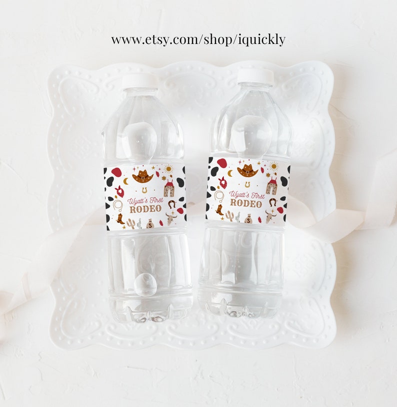 Editable My First Rodeo Birthday Party Favor Cowboy Box Label ...