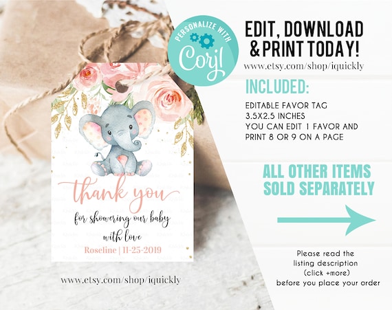 DOWNLOAD PUPPY1 Printable Favor Tags for Baby Shower Favor Tags for Baby Shower Dachshund Puppy Baby Shower Decorations Boy