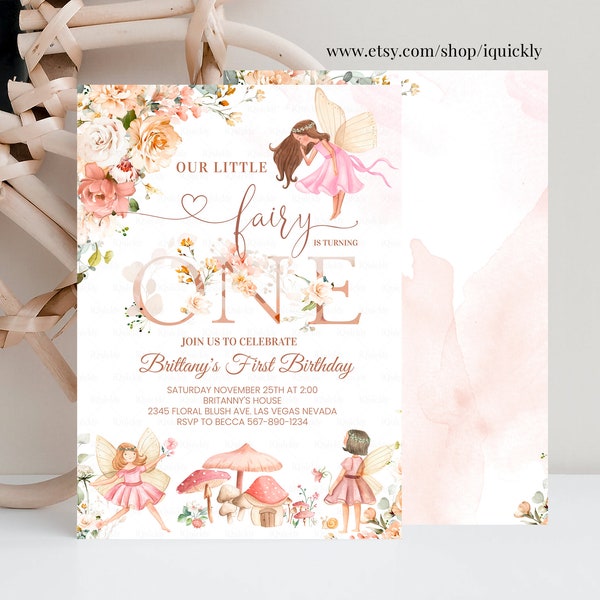 Editable Fairy Birthday Invitation Wildflower Garden Fairy Floral Birthday Invite Butterfly Magical Printable Template Instant Download