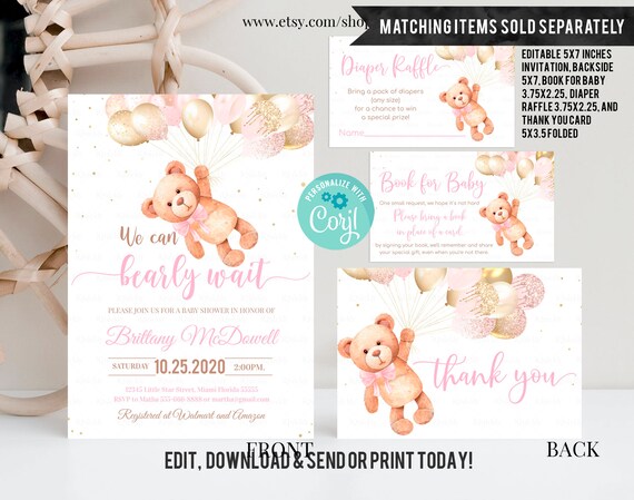 30 EDITABLE Baby Shower Games - Bearly Wait Baby Shower Collection