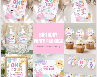 One in the Sun Birthday Party Decorations Bundle (Digital Download)