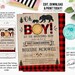Lumberjack Baby Shower Invitation Editable, Buffalo Plaid Invite, Wilderness Bear Invitation, Rustic Boy Shower Invite, Cub Instant Download