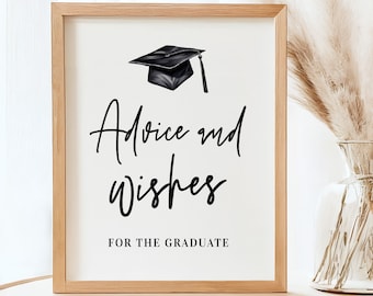 Conseils pour l'obtention du diplôme Panneau conseils et souhaits Collège Lycée Fête Souhaits diplômé Téléchargement instantané