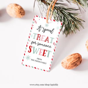 Christmas Coworker Gift Tags A special treat for someone sweet Holiday Candy Chocolate Cookie Gift Label Editable Printable Download