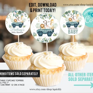 Editable Drive by Baby Shower Favor Tag Safari Animal Drive Through Gift Tag Drive-By Baby shower Thank you tags Parade Instant Download image 6