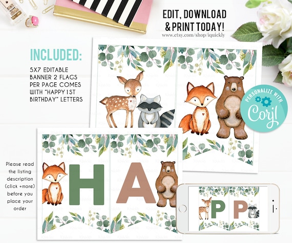 editable-woodland-banner-wild-one-birthday-banner-printable-1st