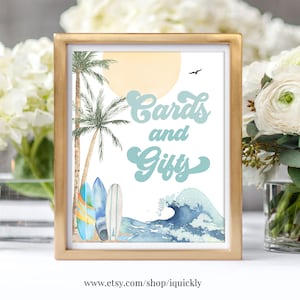 The Big One Boy Surfing Surf Birthday Decor Cards and Gifts Sign Surf&#39;s Up Birthday Party Decorations Sign Printable Digital Download