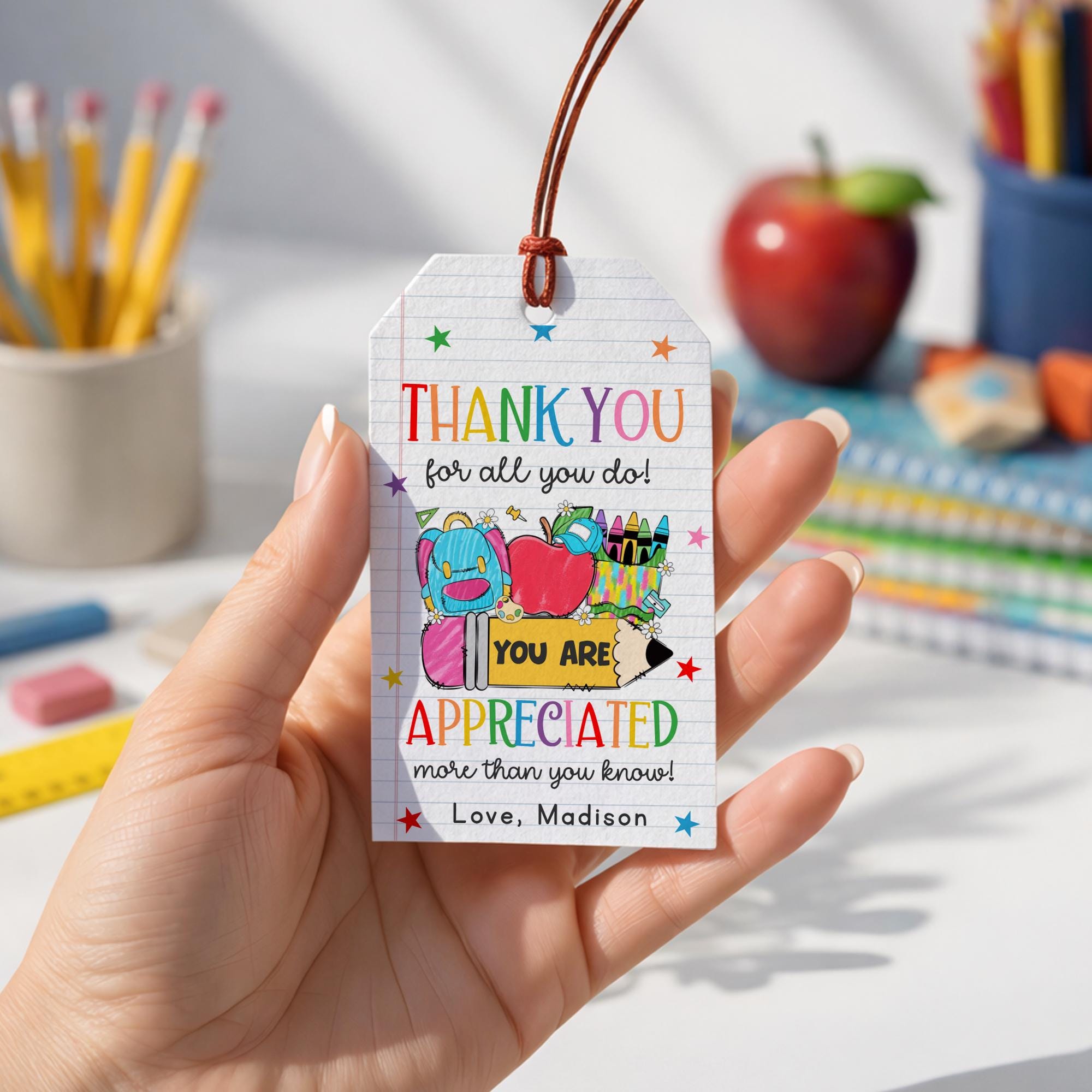 Editable Teacher Gift Tags Canva Template (digital Download) - Etsy