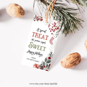 Editable Christmas Coworker Gift Tags A special treat for someone sweet Holiday Candy Chocolate Cookie Gift Label Printable Download