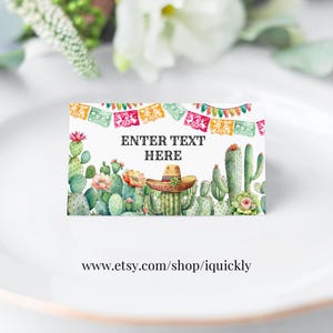 Etiquetas de comida para fiestas editables, etiquetas de buffet para fiestas de tres esta, etiquetas de comida, tarjetas de lugar, tarjetas de mesa, descarga instantánea FIE05