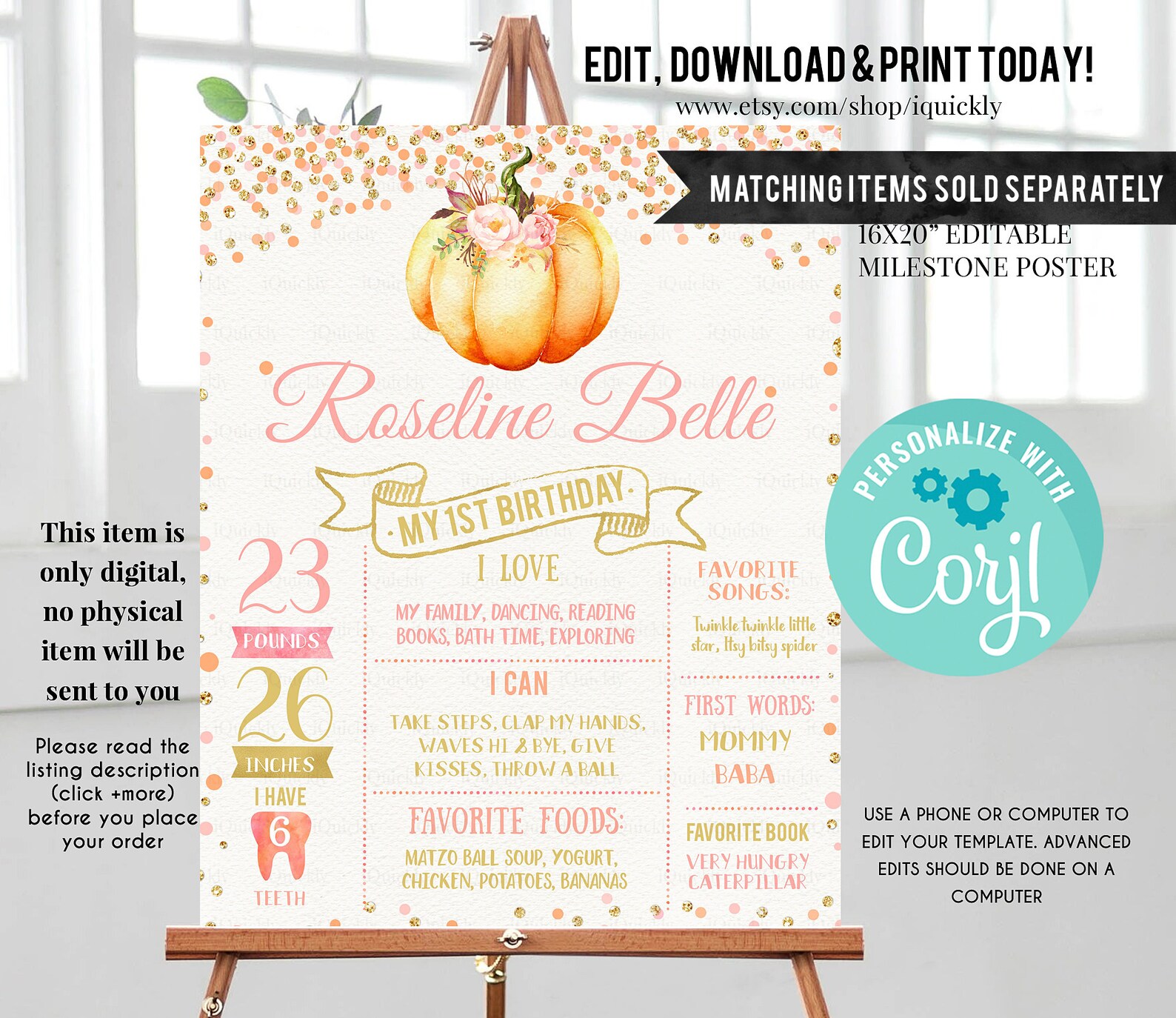 Editable Pumpkin Thank You Card Little Pumpkin Note Card - Etsy