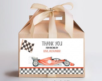 Editable Two fast Birthday Party favor, Box Label Printables Racecar Party gift box labels Racing car vintage Templates Instant dowload FA02