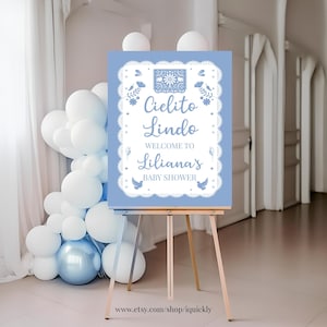 Cielito Lindo Baby Shower Welcome Sign Editable Talavera Barro Party Mexican Cinco de Mayo Yard Sign Template Printable Digital Download