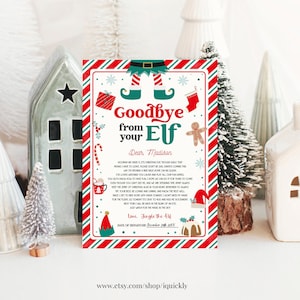 Carta de despedida do elfo editável, carta de partida do elfo, carta de despedida do elfo, carta de despedida do elfo de natal, carta de despedida do elfo por enquanto, download digital imagem 1