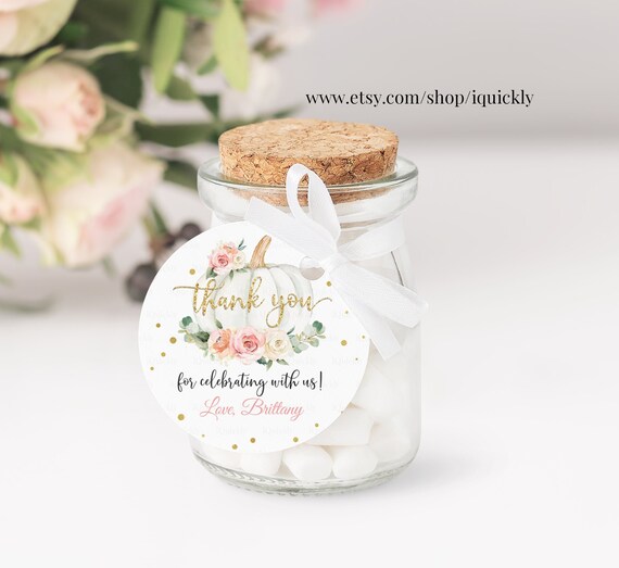 EDITABLE Pumpkin Birthday Favor tags, Party Favors Little Pumpkin Thank ...