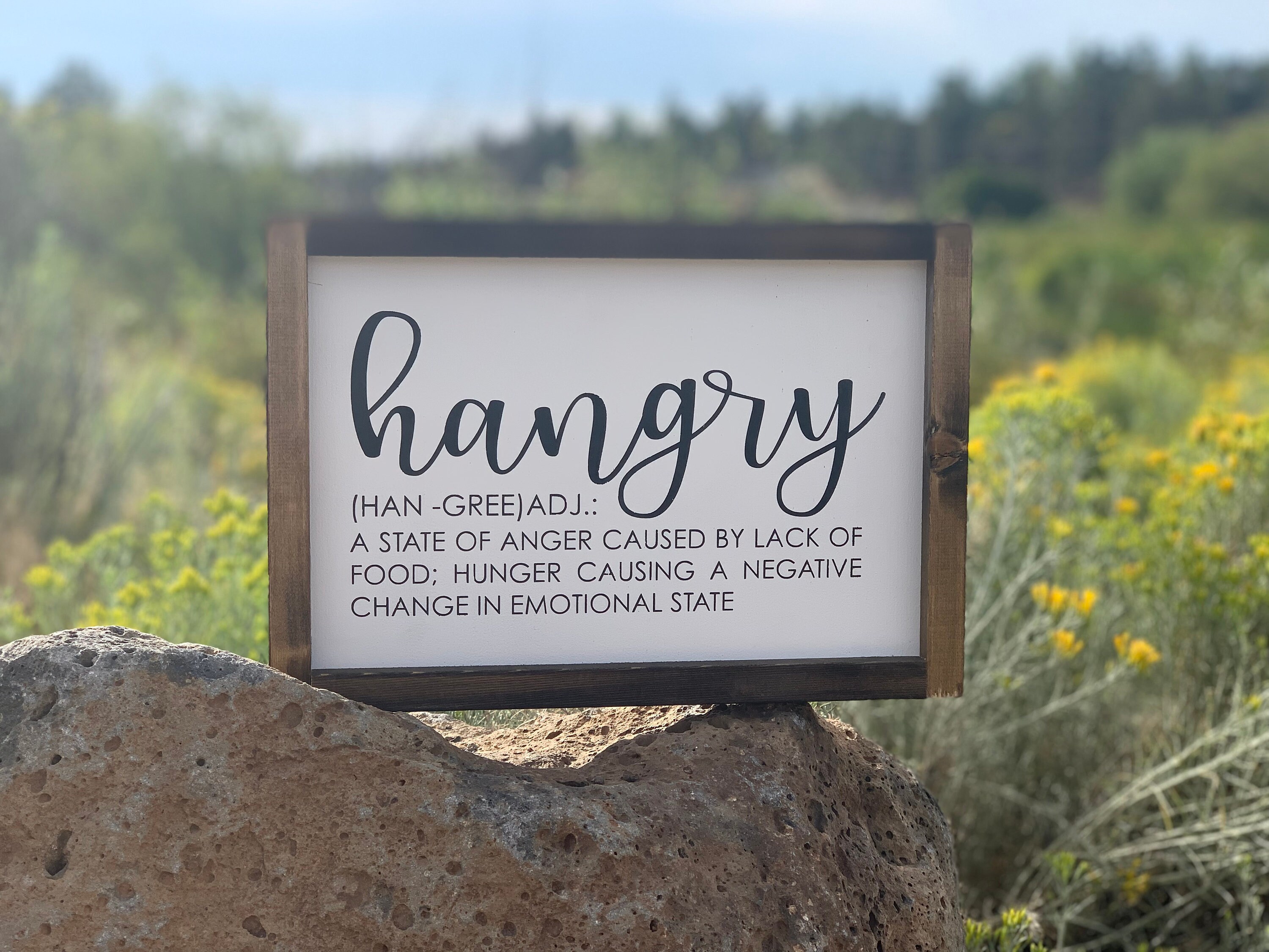 Hangry Definition Wall Art,Wood Framed Black Funny Kitchen Decor,11.7 –  ParisLoftHome