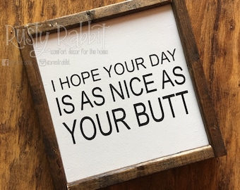Funny Bathroom Wood Sign: Rustic Farmhouse Decor