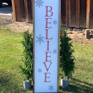 Believe Vertical Wood Sign, Farmhouse Sign, Rustic Home Decor, Signs for Home