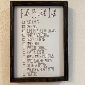 Fall Bucket List Wood Sign: Rustic Farmhouse Decor image 4