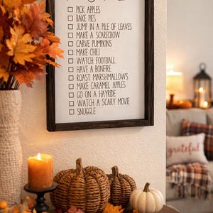 Fall Bucket List Wood Sign: Rustic Farmhouse Decor image 3