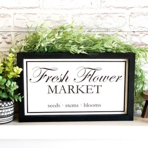 Fresh Flower Market Wood Sign, Farmhouse Sign, Rustic Home Decor, Signs for Home