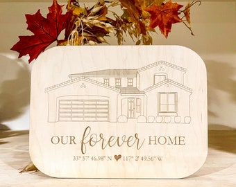 Placa de casa personalizada, letrero de casa personalizado, réplica de casa grabada con láser