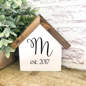 Family Initial House Wood Sign, Farmhouse Sign, Rustic Home Decor, Signs for Home